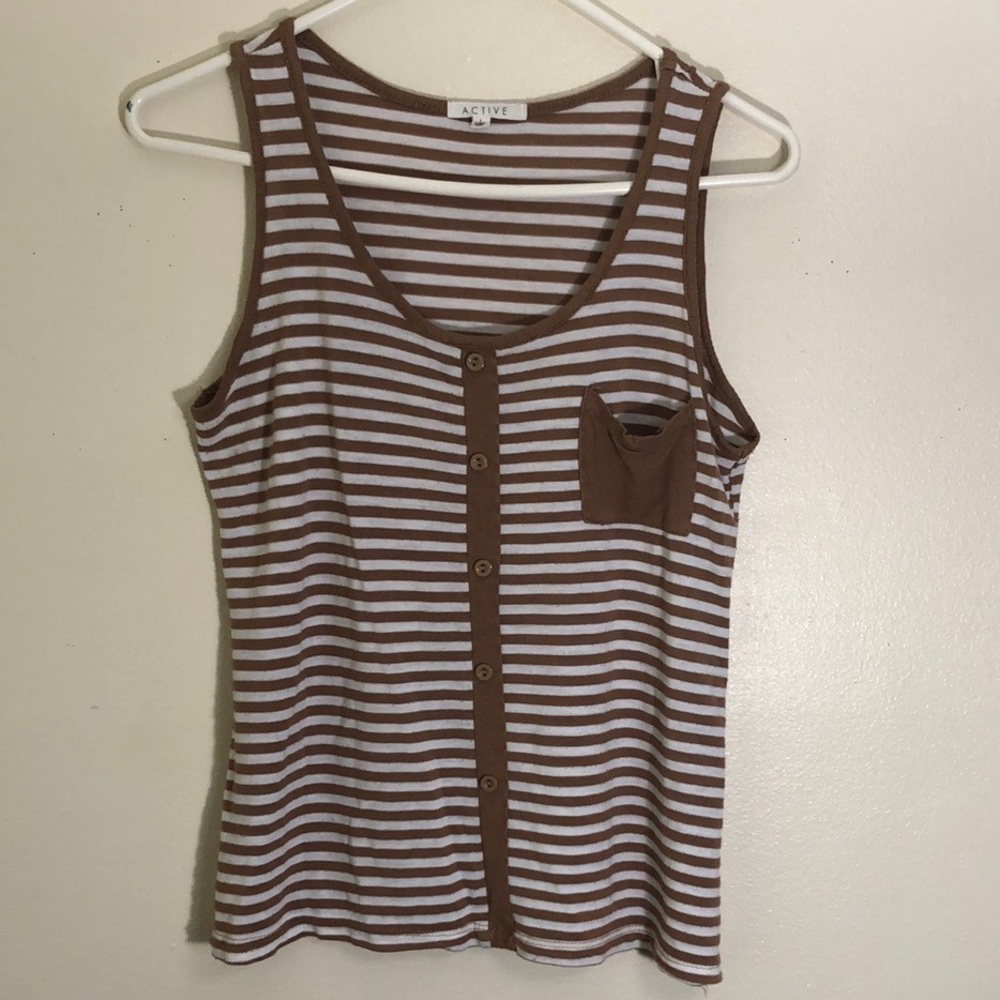 Active Striped Tank Top For Women Size L